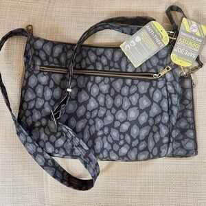 NWT Travelon Crossbody Medium Travel Bag + Matching Wristlet Purse Anti Theft
